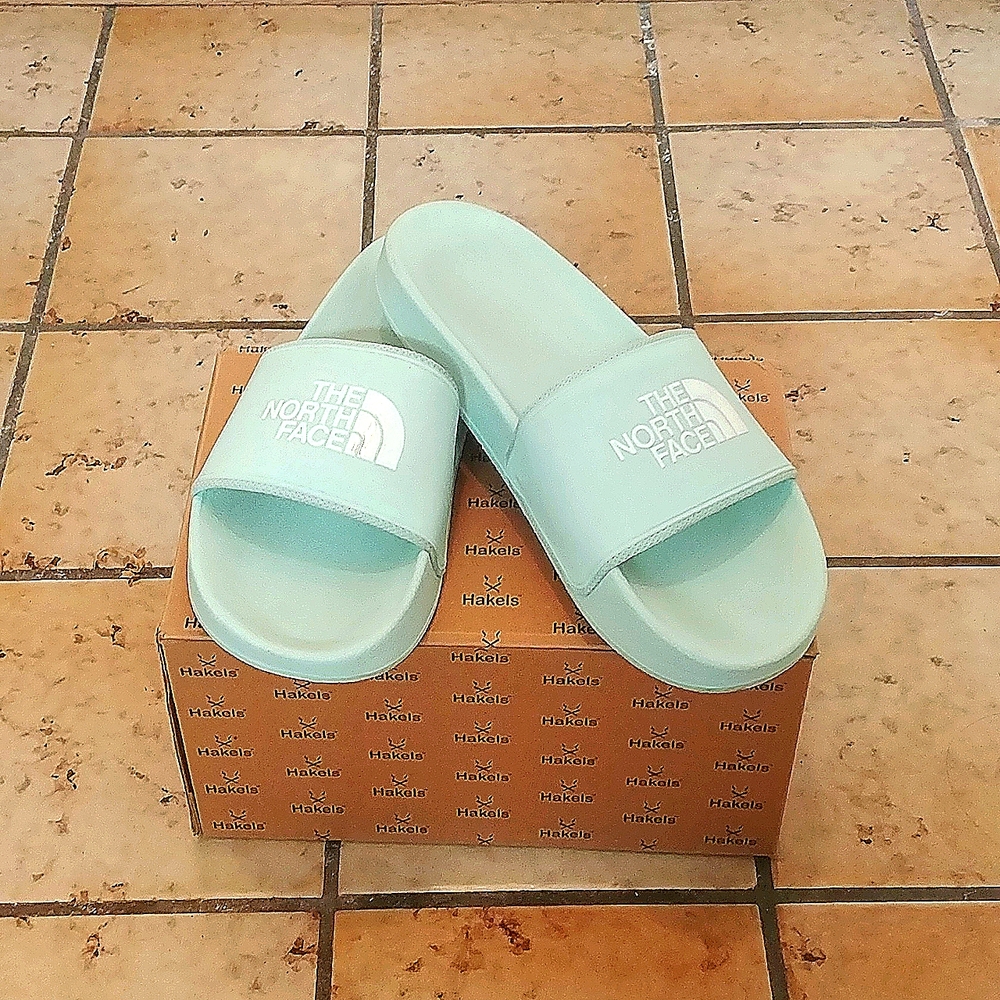 Gently worn Sky Blue North Face flip-flop, slip-on. Size 11